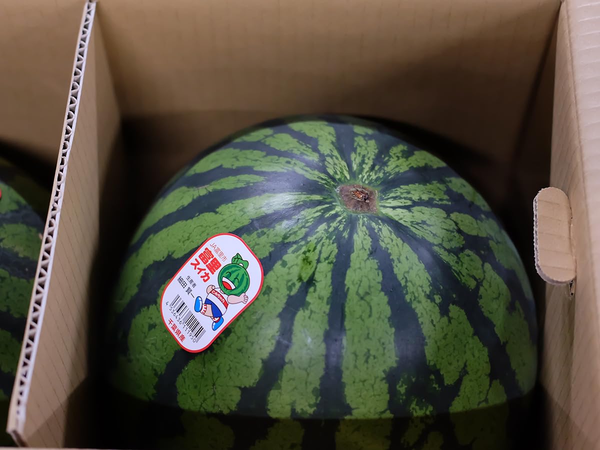 Amazon.co.jp: 千葉県産 富里すいか A等級 MAサイズ 2玉入り （約5